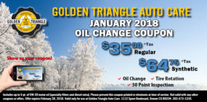 January 2018 Oil Change Coupon