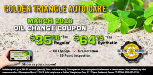 March 2018 Oil Change Coupon