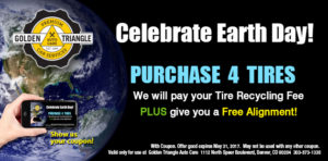 Free Tire Recycling with 4 New Tires from Golden Triangle Auto Care