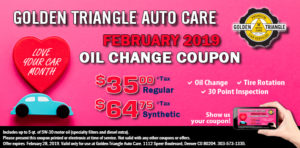 Oil Change Coupon February 2019