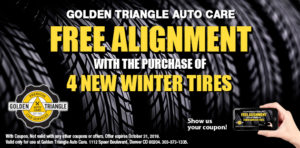 Free Alignment with 4 New Winter Tires October 2019