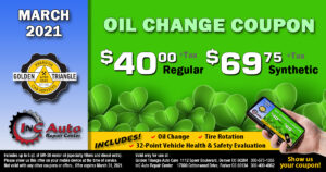 Golden Triangle Auto Care Oil Change Coupon Deal March 2021