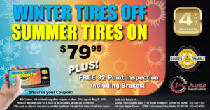 Denver CO Winter Tires Off Summer Tires On Deal valid thru May 31 2021