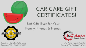 Car Care Gift Certificates Available at Golden Triangle Auto Care in Denver CO