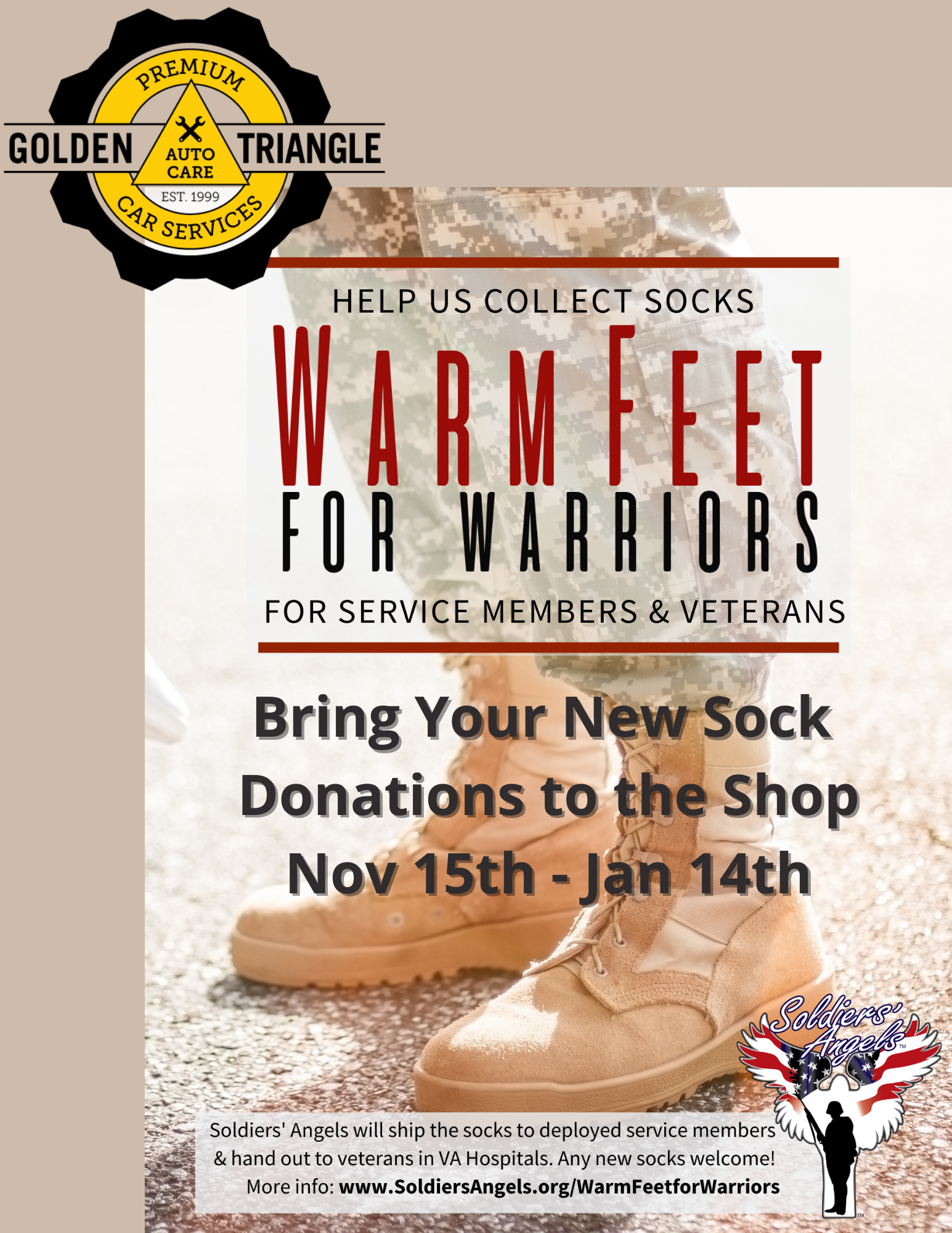 Warm Feet for Warriors Sock Donation Campaign 2021