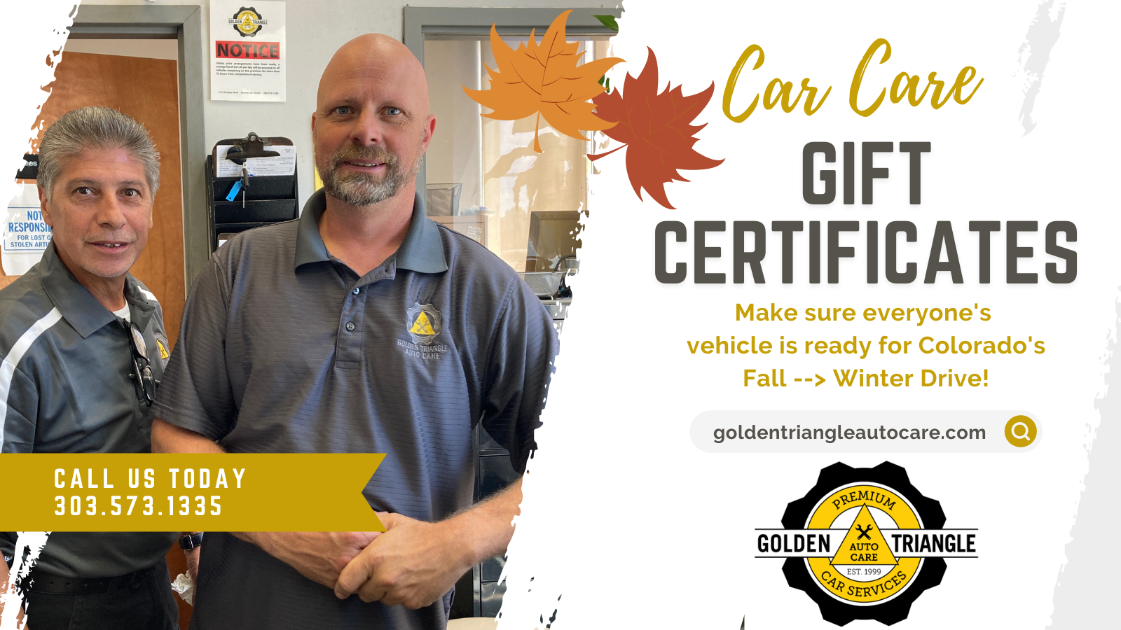 Car Care Gift Certificates from Golden Triangle Auto Care